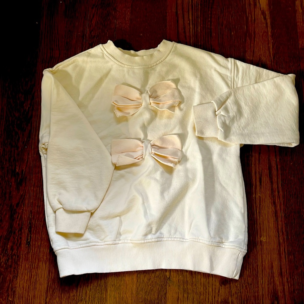 Zara bow accent sweatshirt